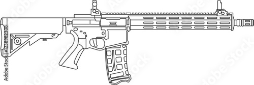 The icon is a mock-up of an AR 15 assault rifle with a mechanical sight in the stock version, a black line.