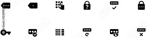 Set of Passwords and Pincodes icons