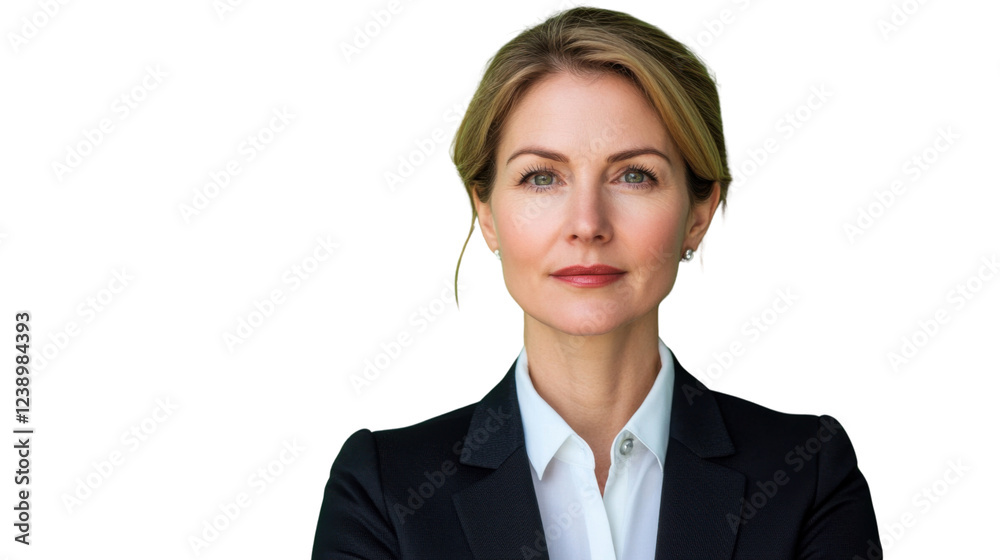Confident businesswoman posing on transparent background Confident businesswoman posing on transparent background
