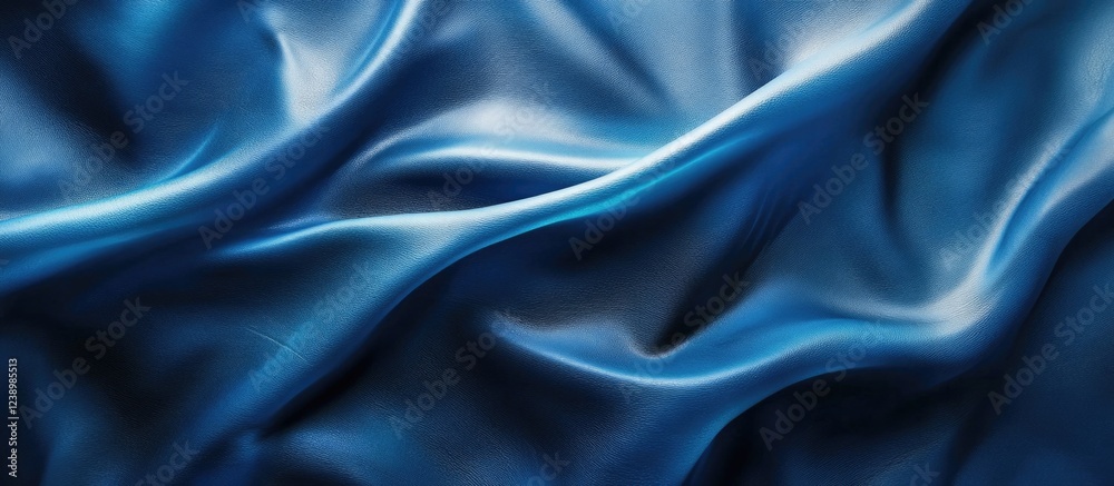 Smooth blue satin fabric texture with elegant folds and waves ideal for background or textile design Copy Space Smooth blue satin fabric texture with elegant folds and waves ideal for background or textile design Copy Space