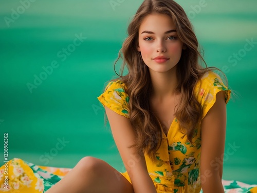 woman relaxing on beach towel with ocean view