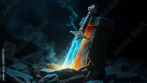 Enchanted Sword in a Dark Realm � Mystic Blade Background
