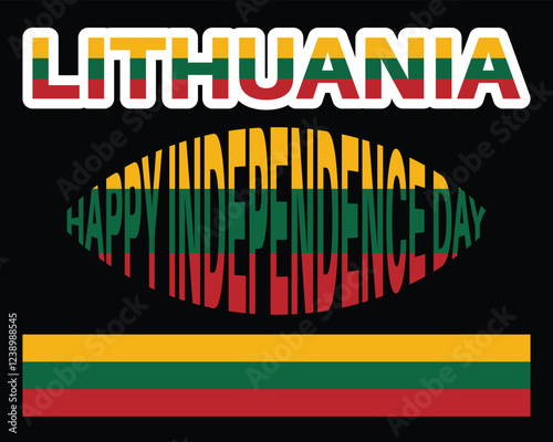 Lithuania happy independence day banner. Vector illustration.