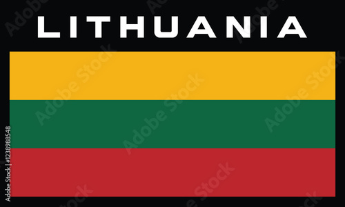 Lithuania national flag. Vector illustration.