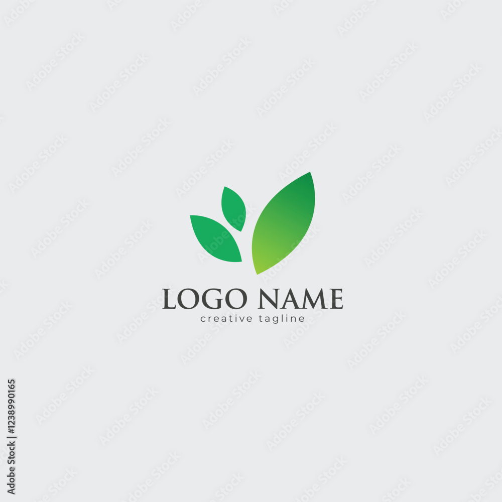 Green leaf design fully editable vector template Green leaf design fully editable vector template