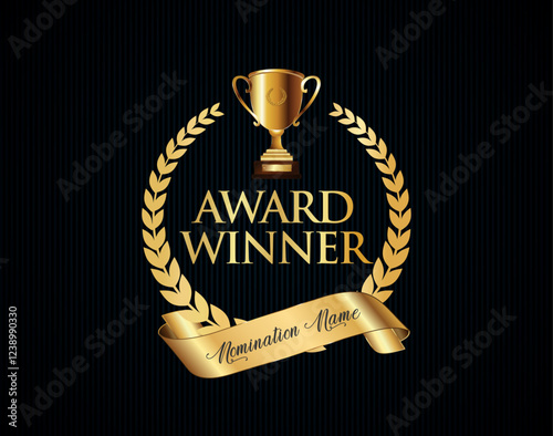 Awards logotype, isolated elegant abstract gold emblem. First 1st place symbol 