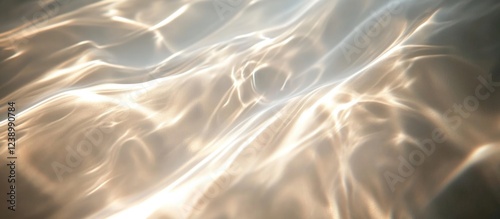 Abstract light reflections on water surface creating a smooth flowing pattern Copy Space
