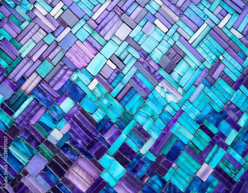 vibrant mosaic design featuring shades of blue lavender and turquoise offering a bold and creative abstract background for decorative and artistic projects