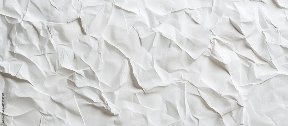 Obraz premium Crumpled white paper texture background with visible creases and folds ideal for design applications Copy Space