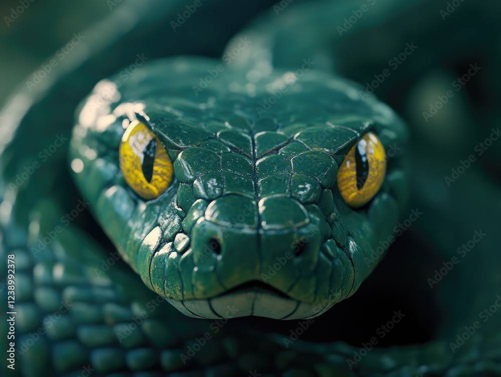 Fototapeta premium Python Snake in Forest Habitat