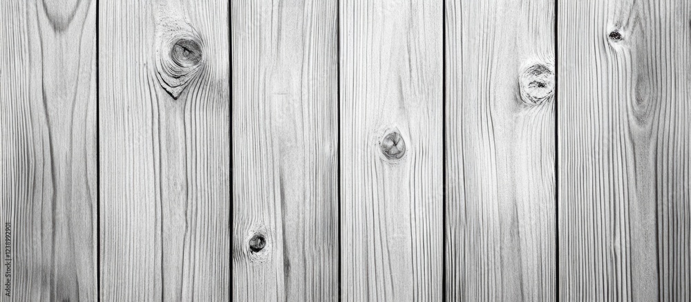 Naklejka premium Wooden planks background with natural knots and grains in monochrome with Copy Space for text placement