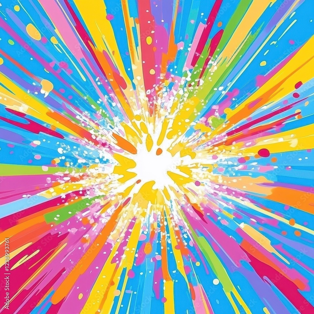 Abstract Colorful Radiating Explosion Painting Abstract Colorful Radiating Explosion Painting