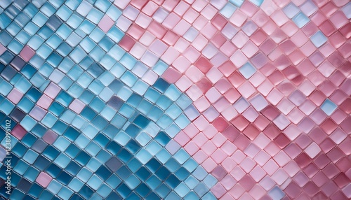 elegant mosaic texture in soft pastel tones blending pink and blue shades to create a soothing stylish and artistic design for decorative projects or creative use