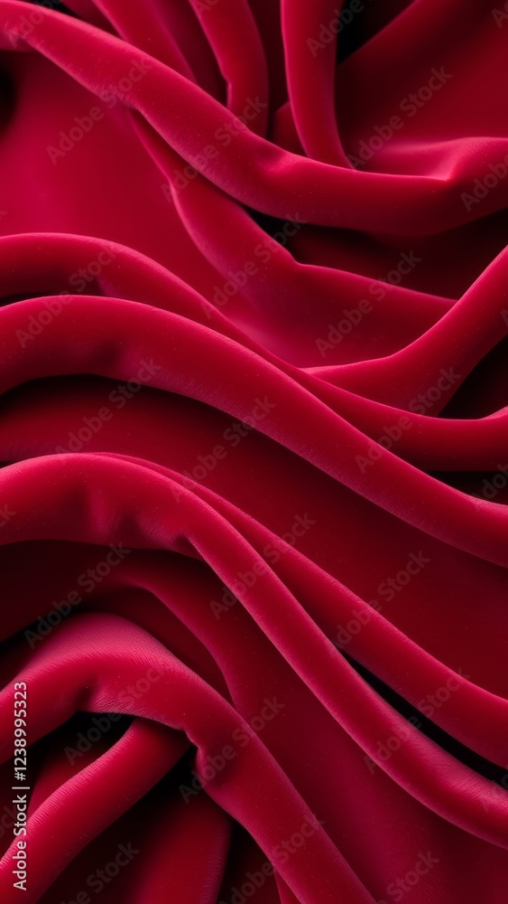 Fototapeta premium Stunning Deep Red Velvet Fabric Texture � Sumptuous Cloth Background