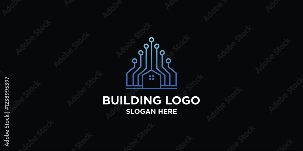 Obraz premium logo for a building company with a modern concept, vector