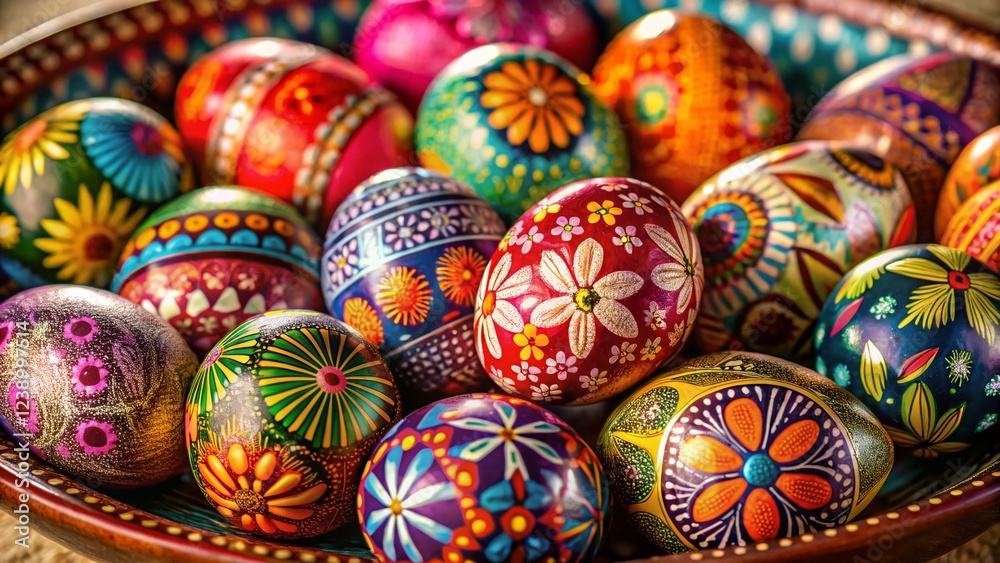 Joyful Easter Eggs Burst with Color in Bowl Joyful Easter Eggs Burst with Color in Bowl