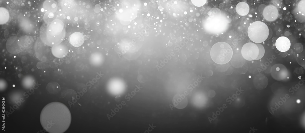 Silver bokeh lights and sparkle on dark background with copy space for text or graphics Silver bokeh lights and sparkle on dark background with copy space for text or graphics