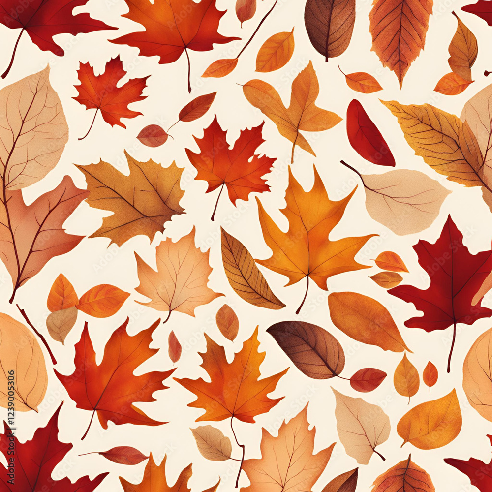 Obraz premium seamless pattern with autumn leaves