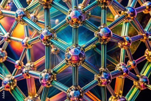 Lattice Energy: Crystal Structure Dissociation into Gaseous Ions - Stock Photo photo