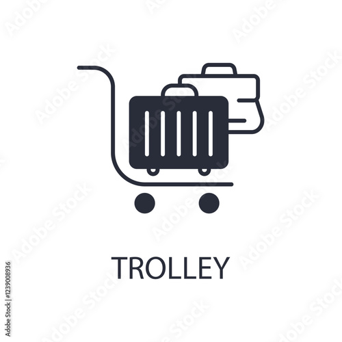 trolley icon. vector.Editable stroke.linear style sign for use web design,logo.Symbol illustration.