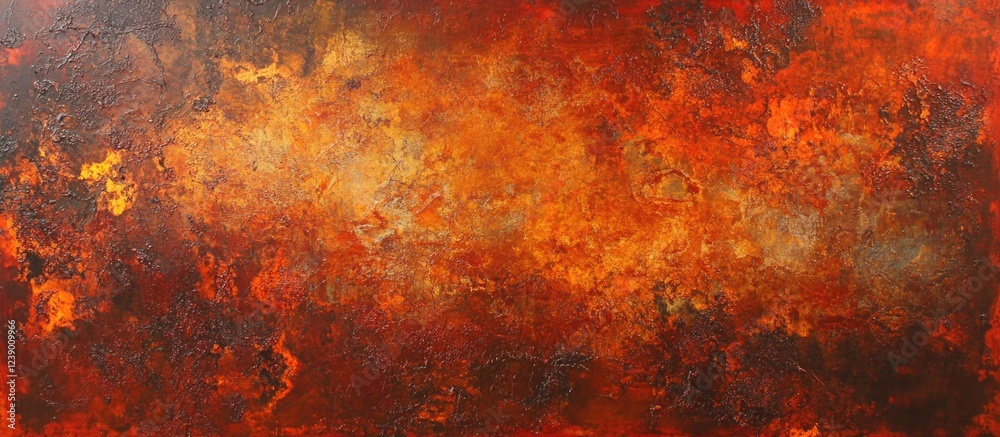 Fototapeta premium Abstract textured background with warm colors in orange and red hues suitable for artistic or design use Copy Space