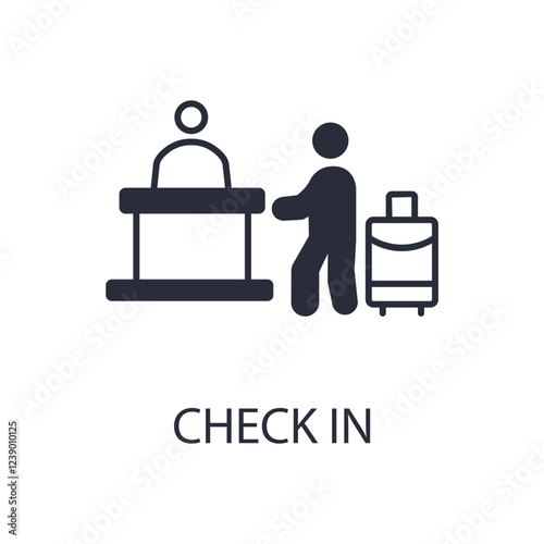 check in icon. vector.Editable stroke.linear style sign for use web design,logo.Symbol illustration.