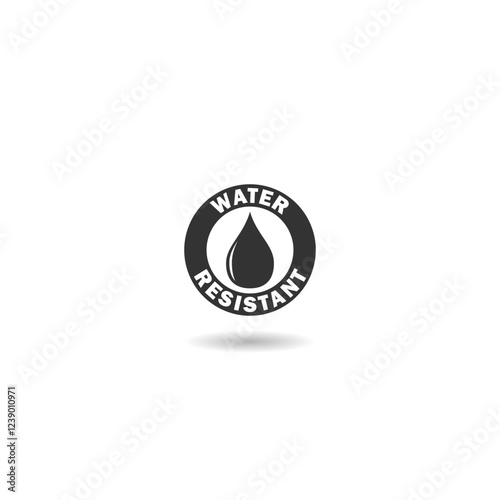 Water resistant icon with shadow