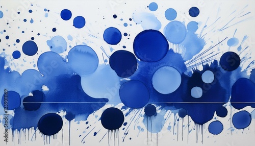 blue spots on white background