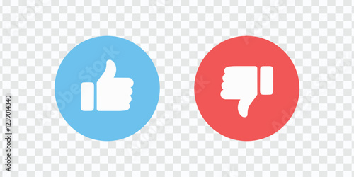  Like and Dislike Vector Icons in Flat Style