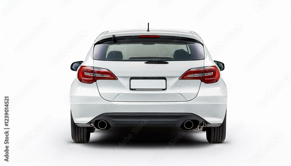 back view of a generic and unbranded white car isolated on a white background back view of a generic and unbranded white car isolated on a white background