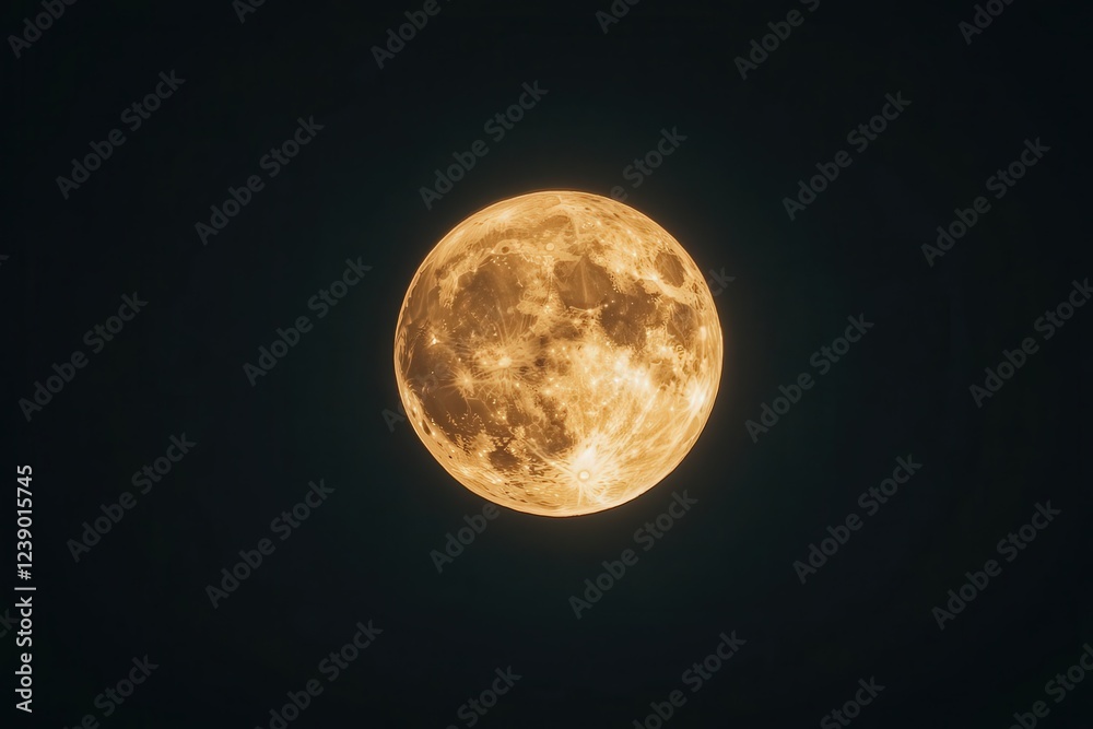A full moon is shining exceptionally brightly in the dark night sky A full moon is shining exceptionally brightly in the dark night sky