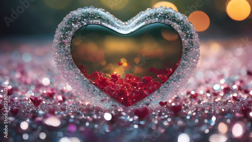 Heart shape for Love concept, Valentine's Day concepts. love symbol, concept for Valentine's Day, wedding etc. Heart elements for love concept design. AI generated image