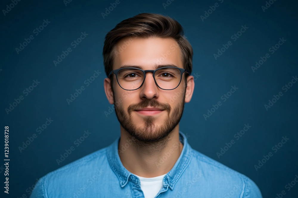 Obraz premium Portrait of a Handsome Young Brunette Man Dressed Casually, Radiating Confidence, Modern Style, and Urban Coolness with a Relaxed yet Striking Expression