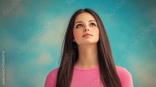 woman gazing at clouds in sky