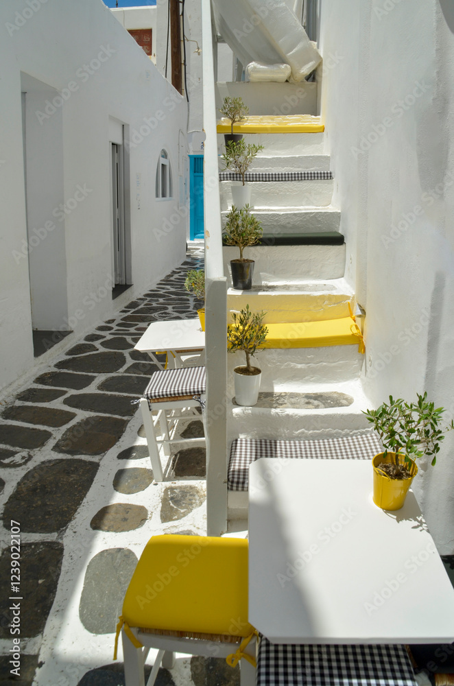 mykonos or mikonos island in greece