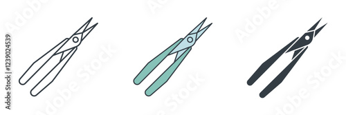 Tweezers icon symbol vector illustration isolated on white background