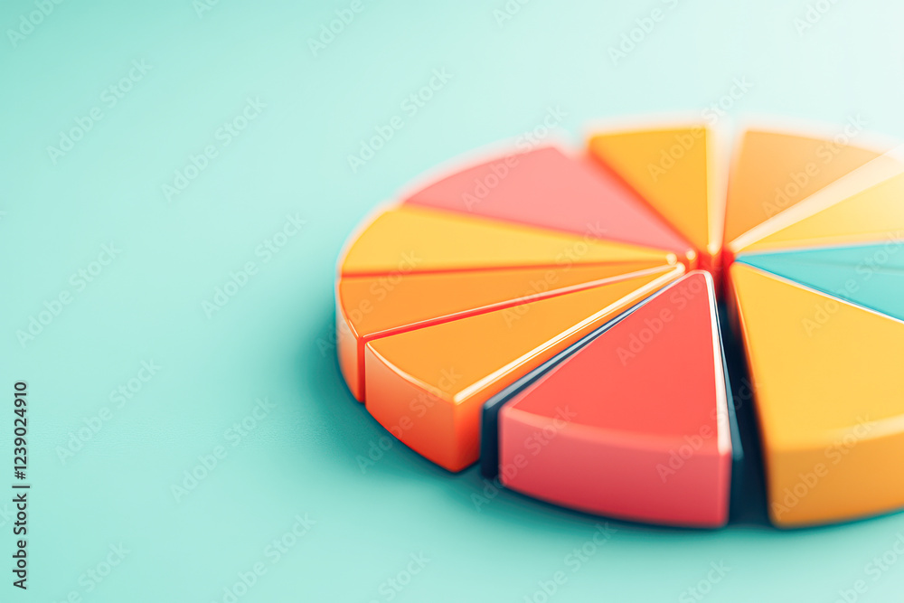 Fototapeta premium Infographic presentation aerial pie chart for creative data analysis in office