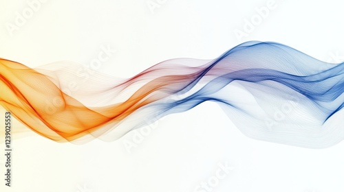 Abstract colorful wave flowing smoothly on white background. (1)