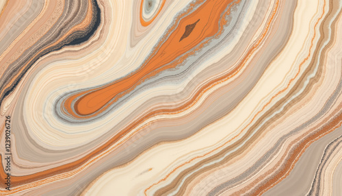 Marbled ceramic swirls texture with realistic patterns in natural colors