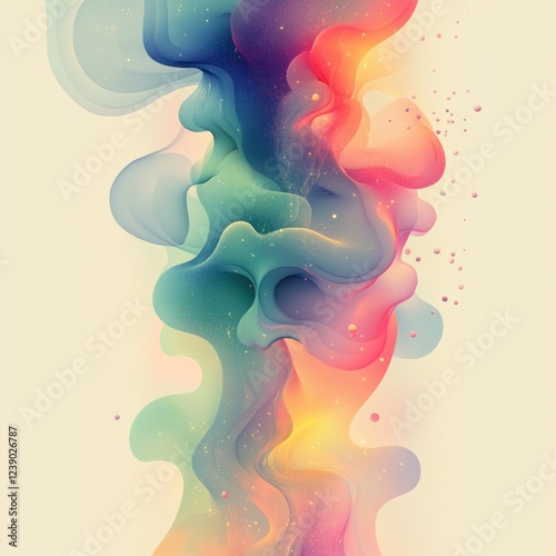 Probiotic Logo Design with Abstract Shapes in Pastel Colors for Healthy Nutrition and Digestion