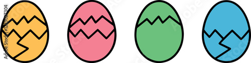 Colorful clipart easter rabbit egg meadow vector art on a white background