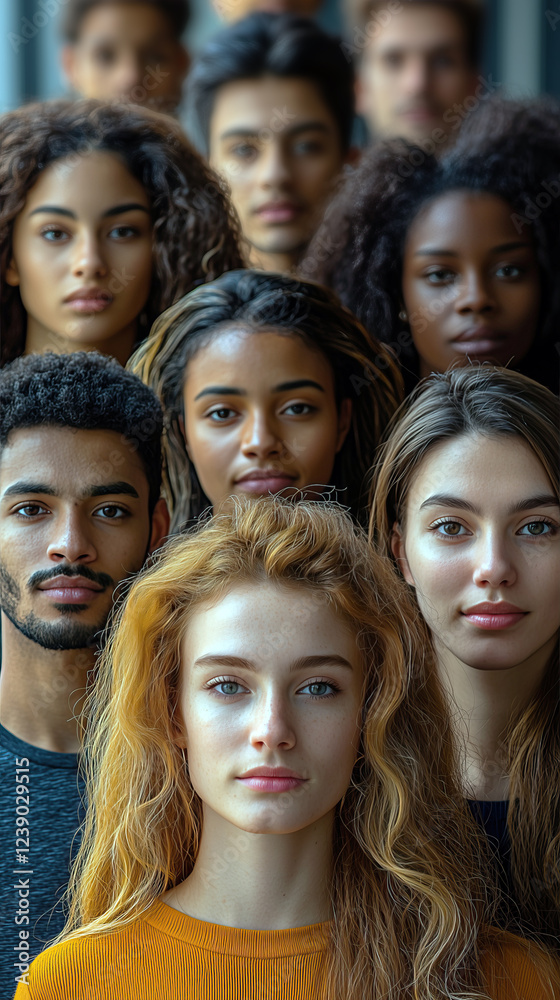 diverse group of young adults stand shoulder to shoulder unity and inclusivity diverse group of young adults stand shoulder to shoulder unity and inclusivity