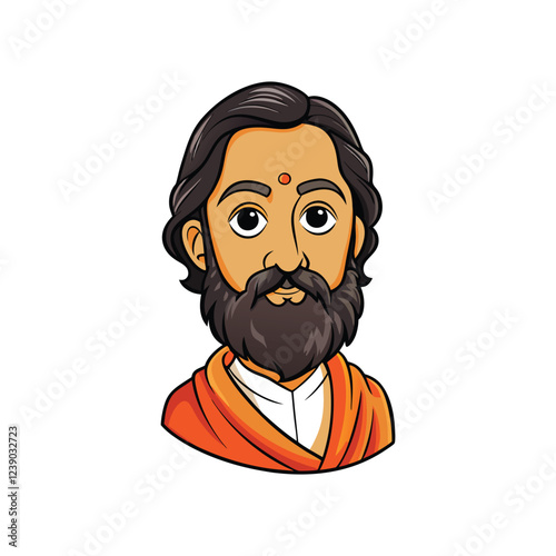 "Wise Sage Vector Illustration – Spiritual Cartoon Character Art"


