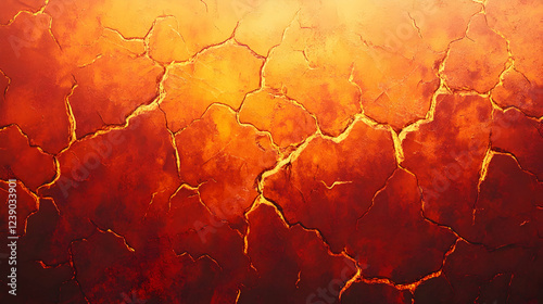 A fiery orange and red gradient with a cracked lava texture and intense glowing highlights