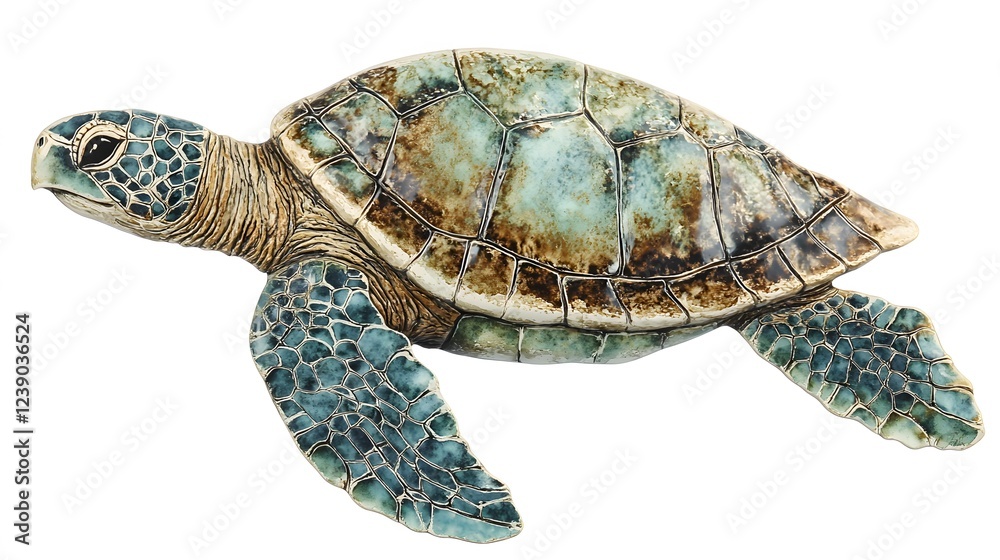 Fototapeta premium Ceramic Sea Turtle Figurine Detailed Shell Design
