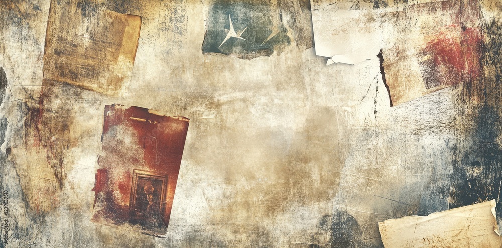 Abstract Collage of Aged Papers and Textures Abstract Collage of Aged Papers and Textures