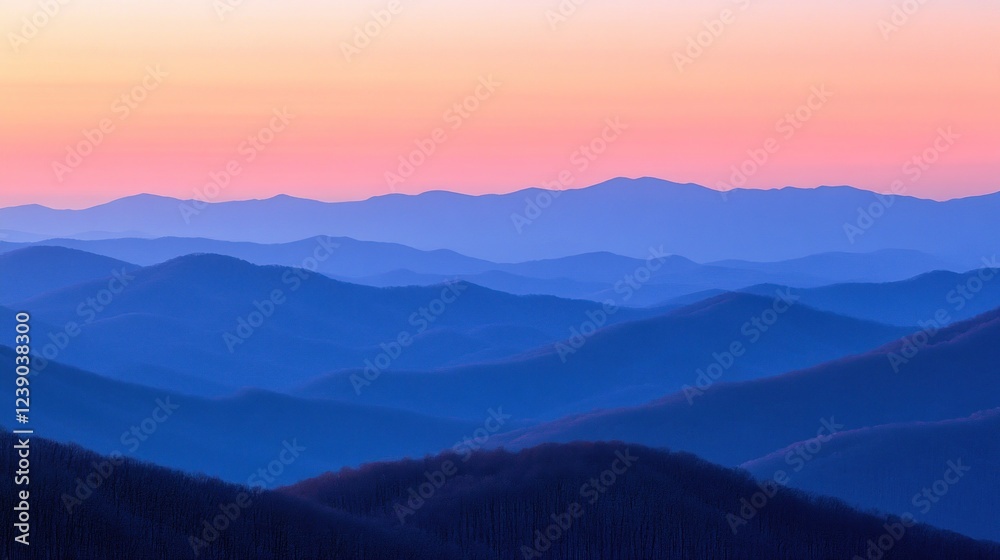 Fototapeta premium Serene Blue Ridge Mountains Sunset Landscape