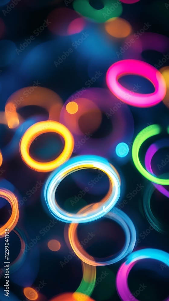 Colorful and Vibrant Circular Light Bokeh on Dark Background Colorful and Vibrant Circular Light Bokeh on Dark Background