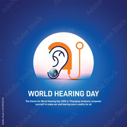world hearing day. world hearing day creative banner, poster, social media post, postcard, background, backdrop, flyer, greetings card, template, web banner design etc.