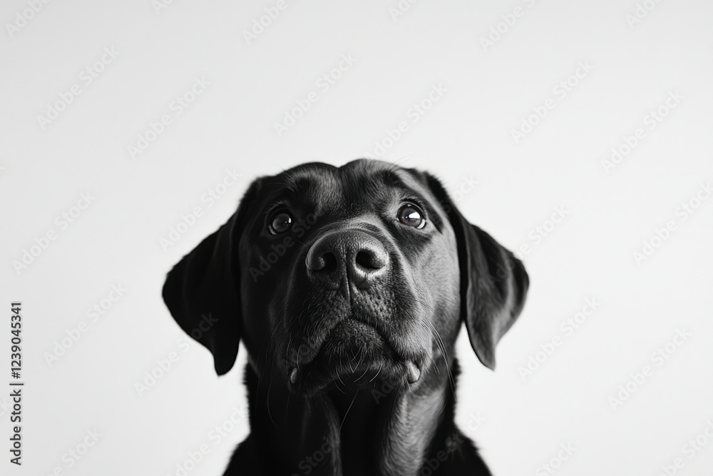 Fototapeta premium Closeup of a very happy, smiling dog on a white background